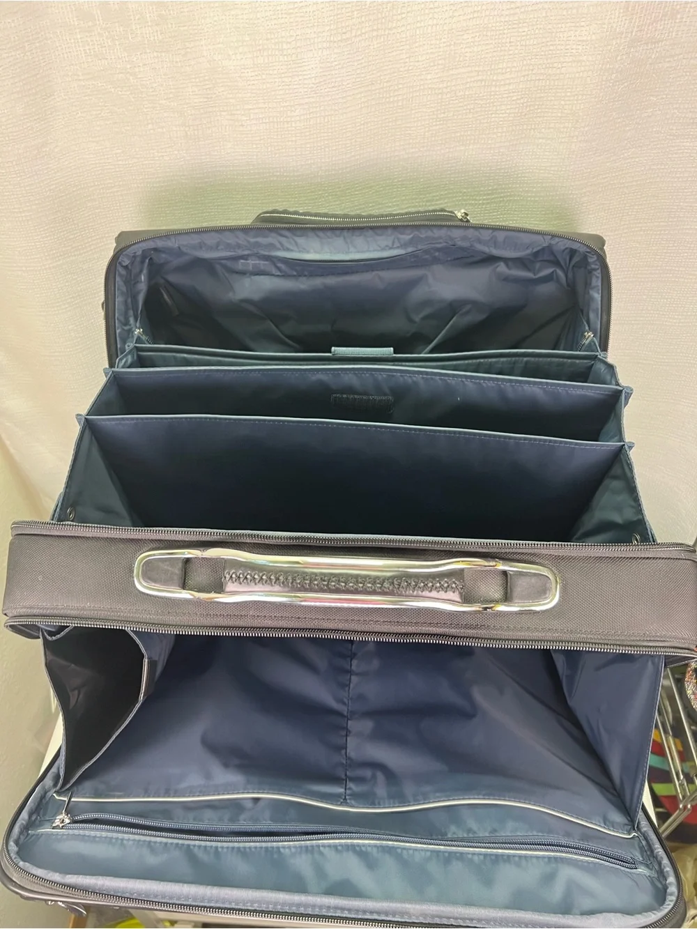 Tumi Arrive LeGuardia Black Nylon and Leather Briefcase w/ Silver Hardware